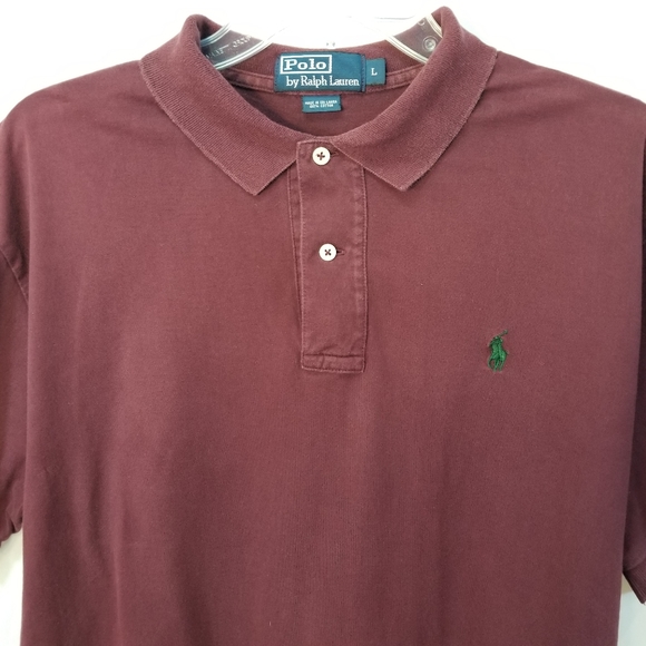 Polo Ralph Lauren Polo Shirt Maroon Burgundy Large - Picture 1 of 16